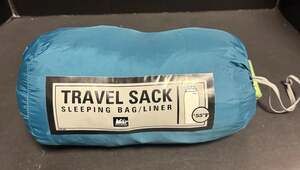 REI Travel Sack +55°F Sleeping Bag Teal 78”x60” Lightweight Camping Stuff Sack